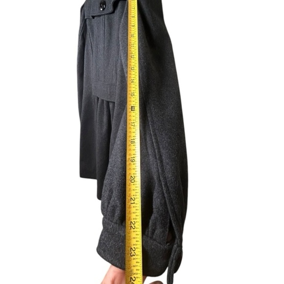 Guess Womens Large Dark Gray Wool Blend Lined Collared Fitted Pea Coat - Picture 6 of 12